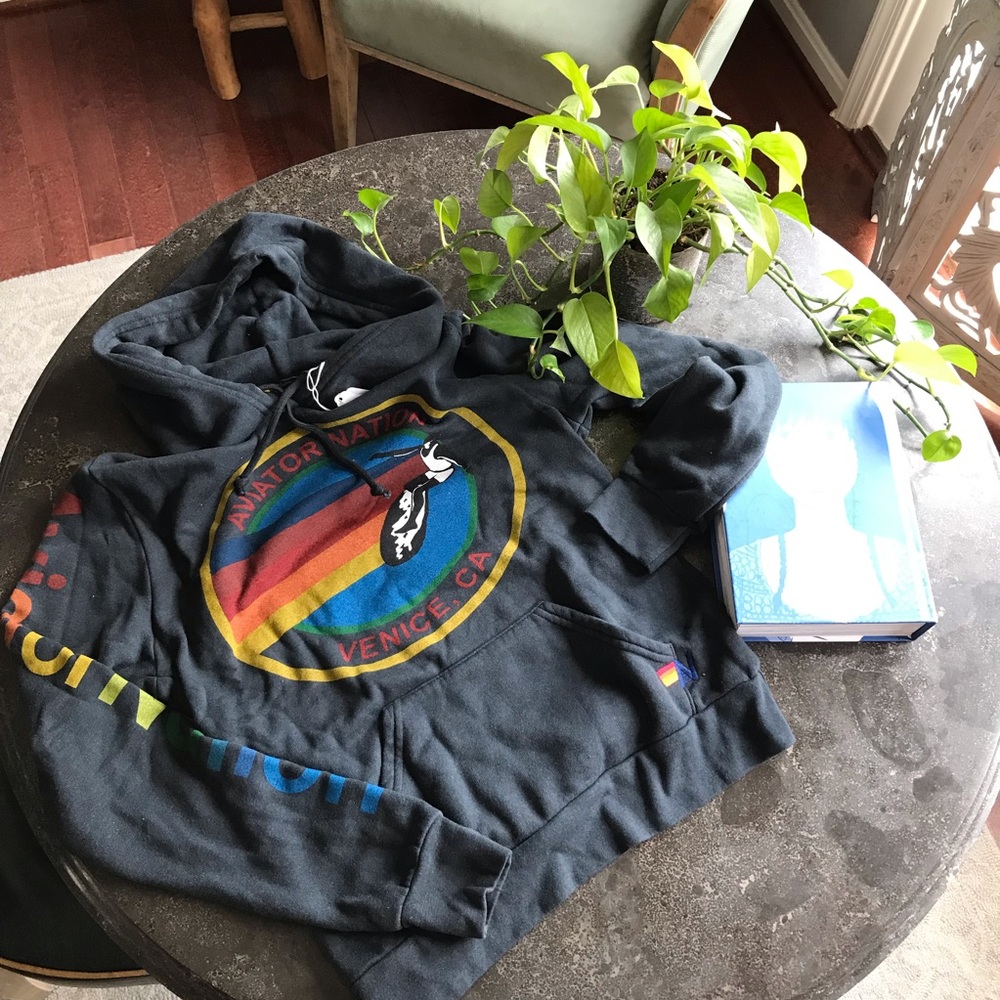 AVIATOR NATION PULLOVER HOODIE -CHARCOAL